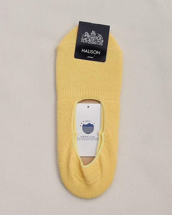 HALISON ”AMERICAN Sea Island Cotton Boat Socks YELLOW”
