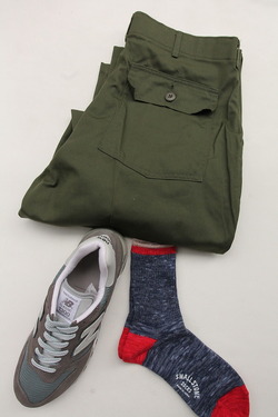SMALL STONE Socks Cotton Slab Mix Crew NAVY