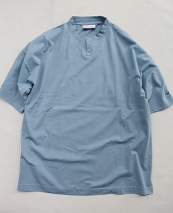 Knitting Factory SS Slit Neck SMOKE TURQUOISE