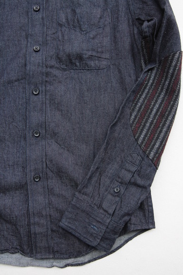 Your Uniform 6oz Denime BD Shirt Elbow Patch INDIGO (4)