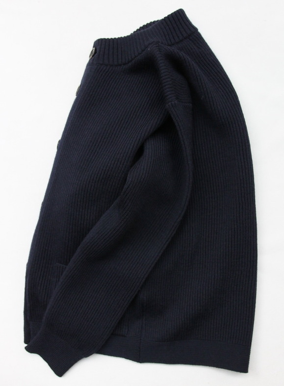 Vincent et Mireille Crew Neck Cardigan 8GG Aze NAVY (2)