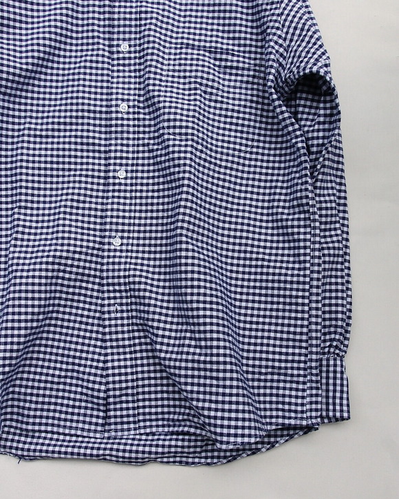 BAGGY ”Gingham Oxford BD NAVY”250415 (3)