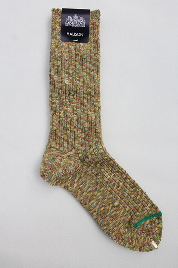HALISON Marble Slab Rib Socks YELLOW (3)