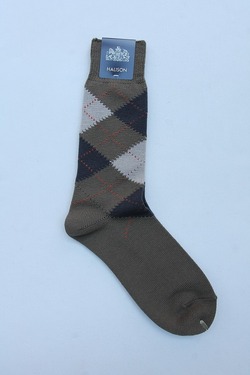 HALISON ”Dralon Argyle Socks 5 Diamond OLIVE” (3)
