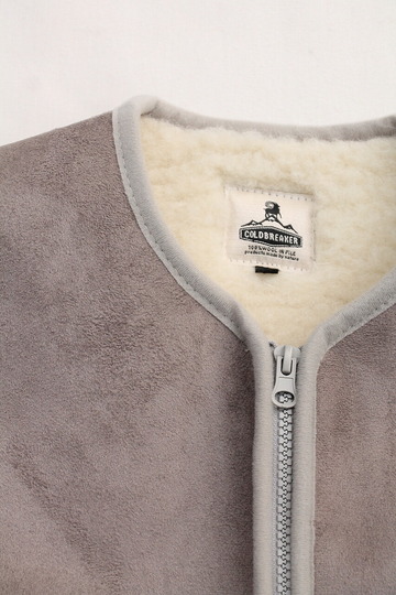 COLDBREAKER ”Velour no Collar Vest GRAY” (3)