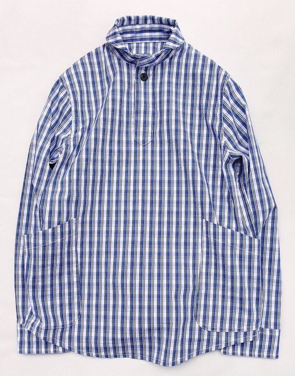 ARBRE ”Stretch Poplin PO Shirt BLUE WHITE”240328