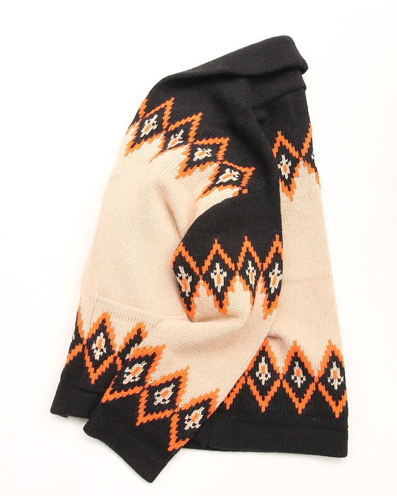 THE ALASCAN ”DF Shawl Collar Cardigan BLACK ORANGE”250926 (4)
