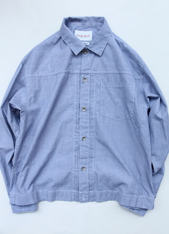 Vincent et Mireille G Shirt Yarn Dyed Broad End on End