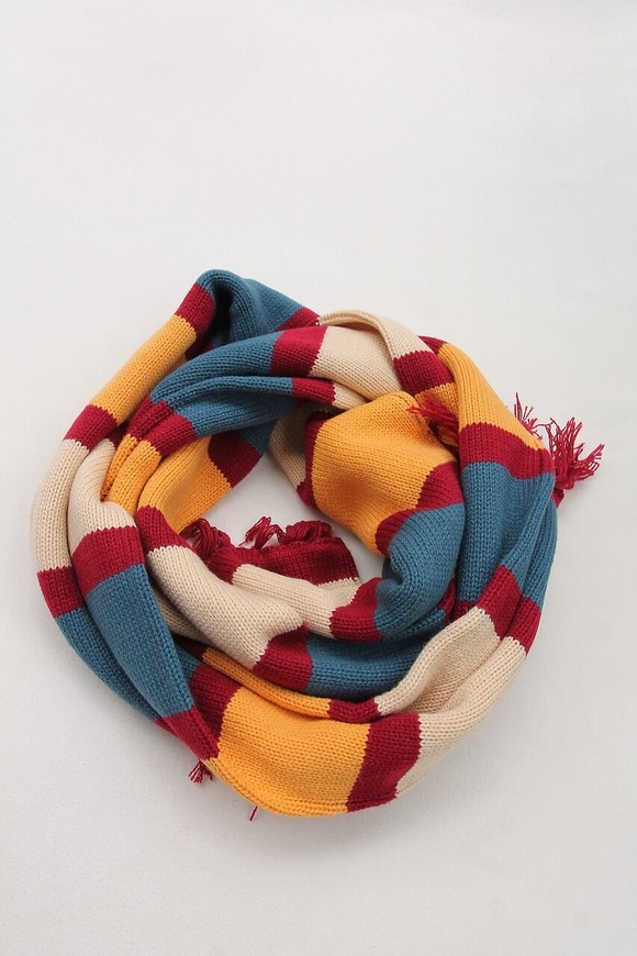 GYMMASTER ”Knit Stripe Scarf WINE” (4)