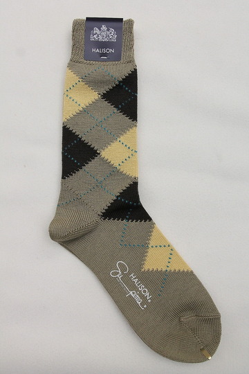 HALISON Su Pima Argyle Socks OLIVE (2)