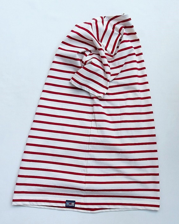 BRETON STRIPE ”A60 Unisex T Shirt NATURAL BORDEAUX” 250310 (4)