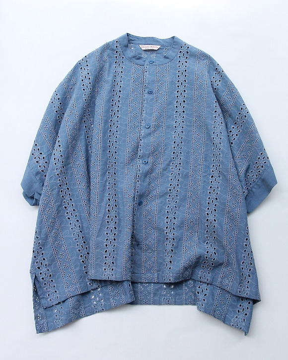 Vincent et Mireillie ”Sleeveless Blouse BLUE CHAMBREY” 260526