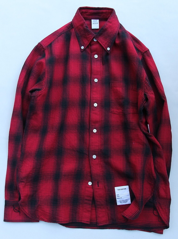 Your Uniform ”3 Needles Ombre Check BD Shirt Elbow Patch”