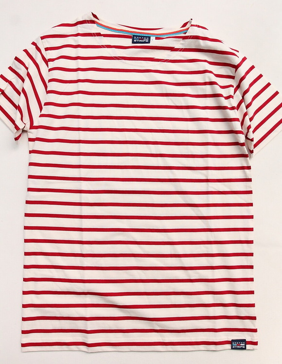 BRETON STRIPE ”Unisex T Shirts NATURAL BORDEAUX” ”