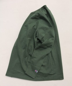 CHAMPION ”T1011 Raglan Long Sleeve Tee MOSS GREEN” (3)