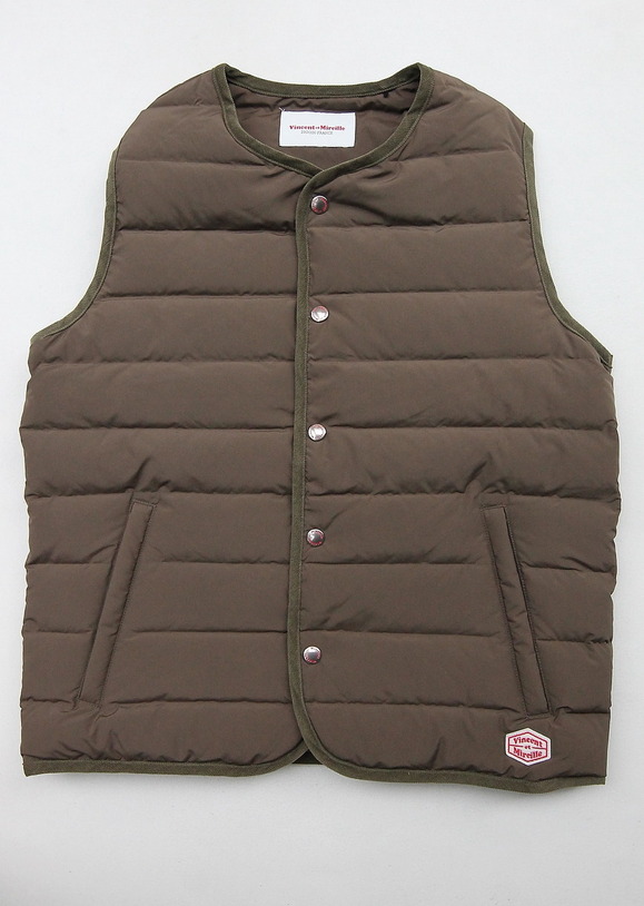 Vincent et mireille Stitchles Down Vest OLIVE