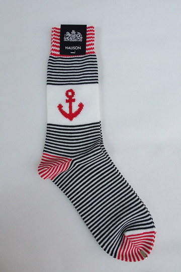 HALISON IKARI Border Socks OFF WHITE