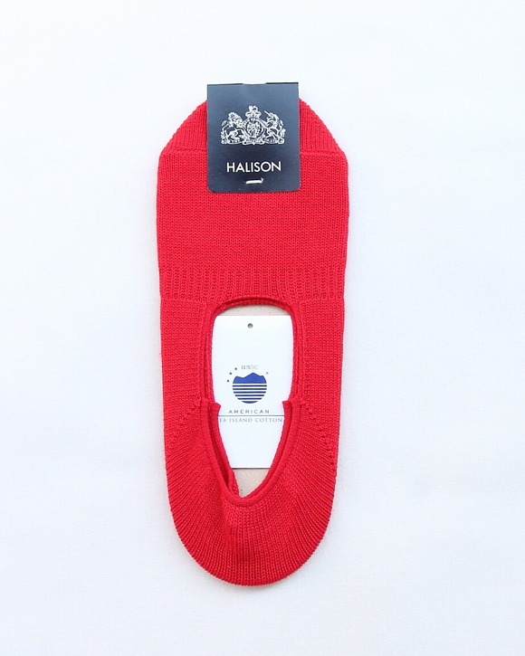 HALISON ”AMERICAN Sea Island Cotton Boat Socks RED”