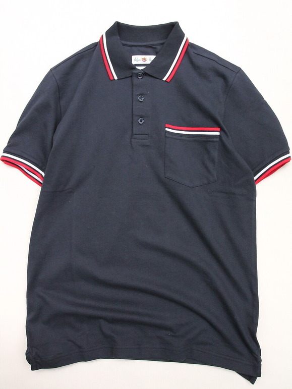 Alan Paiine ”Shoreham Tipped Trim SS Pique NAVY”