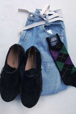 HALISON ”Dralon Argyle Socks 5 Diamond NAVY”