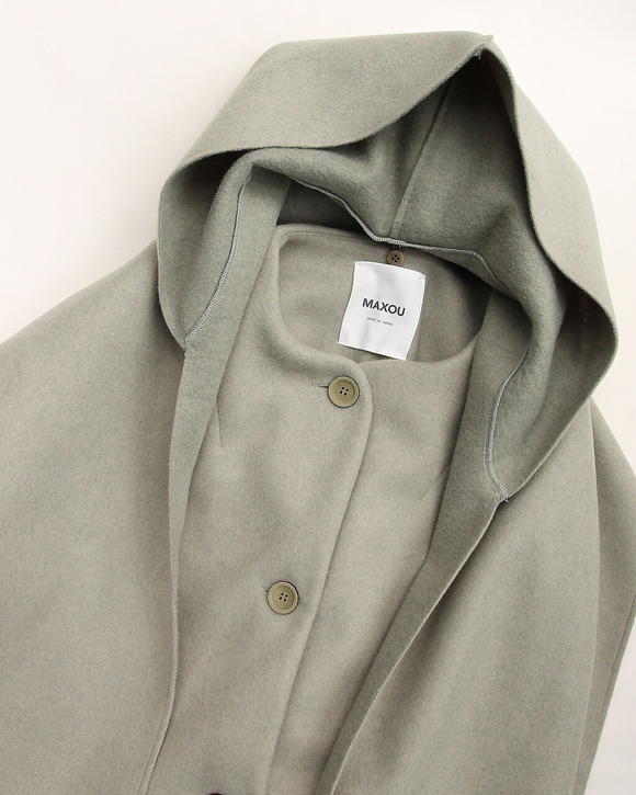 MAXOU ”CL Coat with Cape LM GREEN251025 (2)