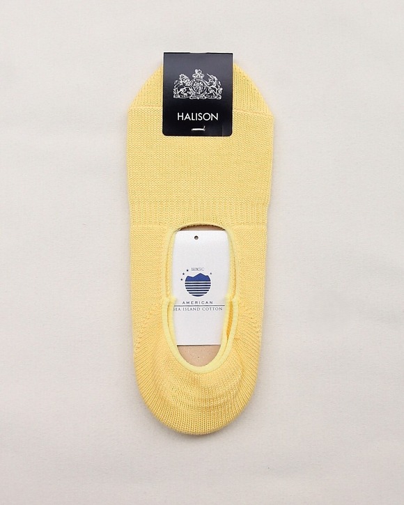 HALISON ”AMERICAN Sea Island Cotton Boat Socks YELLOW”