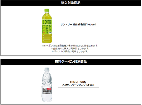 セブン イレブンアプリで サントリー 緑茶 伊右衛門 を買う毎に The Strong 天然水スパークリング 1本無料クーポンがもらえる コンビニ引換無料クーポン貰っちゃおう