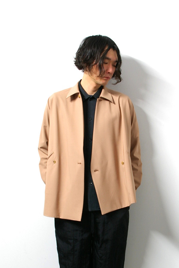 美品　ETHOSENS 15AW ノーカラーシャツジャケット 美品ETHOSENS 15AW ノーカラーシャツジャケット