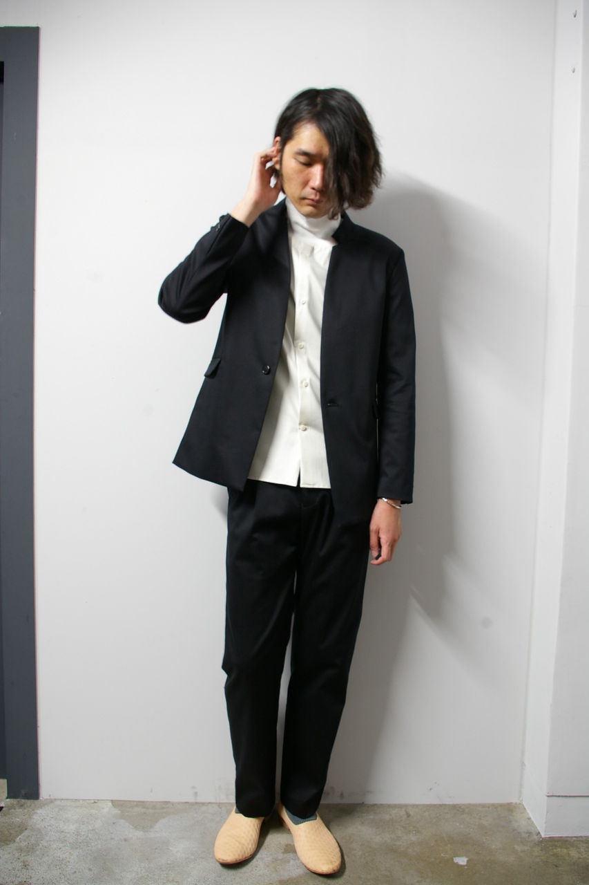 ETHOSENS(エトセンス)/スタンドカラー1Bジャケット/Black : CONCRETE