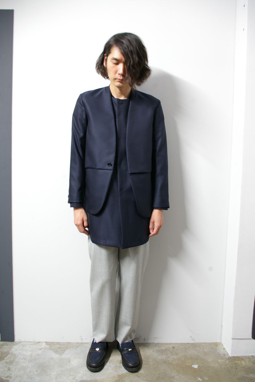 美品】ETHOSENS タッサ ノーカラージャケット エトセンス