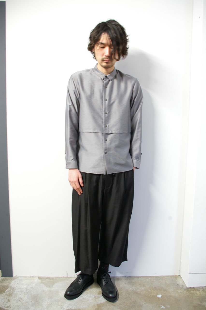 ETHOSENS エトセンス ノーカラーシャツ レイヤードシャツ ETHOSENS