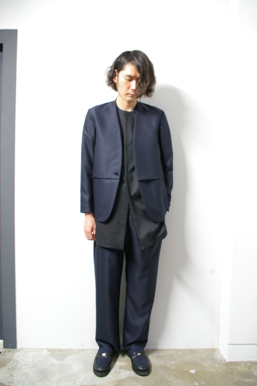 美品　ETHOSENS 15AW ノーカラーシャツジャケット ETHOSENS(エトセンス)/ノーカラー1Bジャケット : CONCRETE RIVER