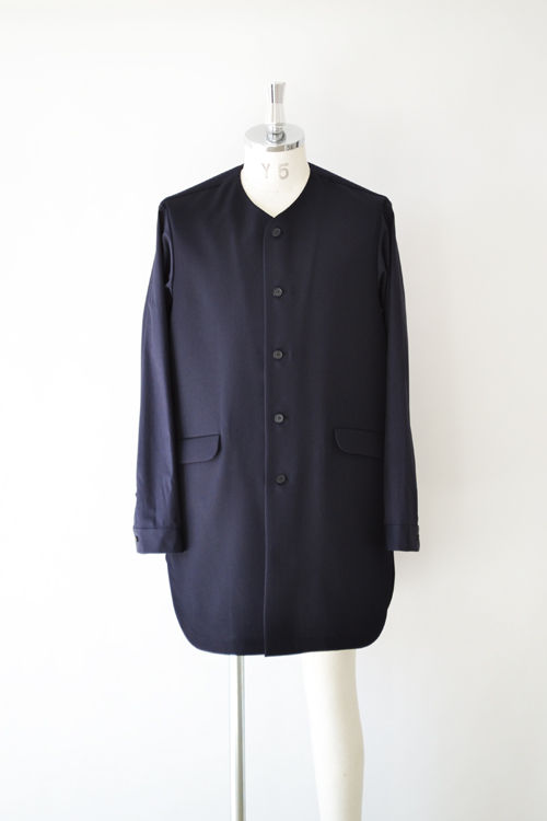 ETHOSENS(エトセンス)/ノーカラー切り替えロングシャツ ETHOSENS(エトセンス)/ノーカラー切り替えロングシャツ