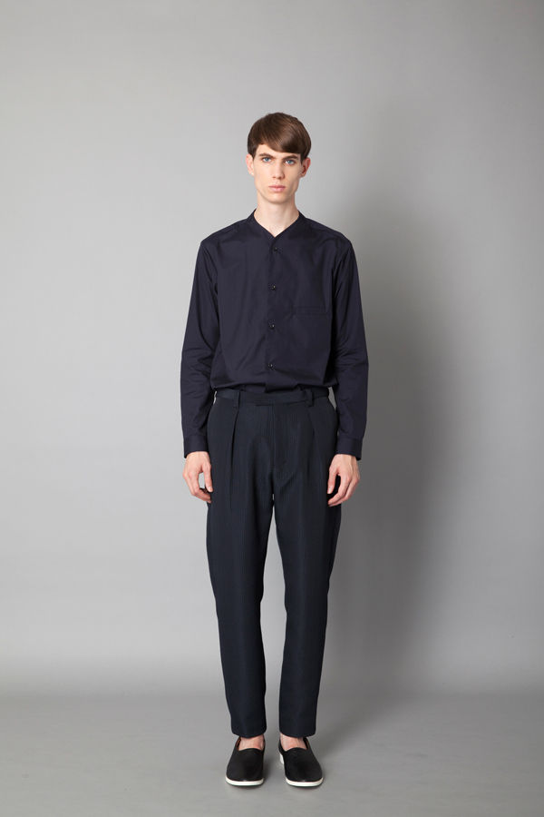 ETHOSENS ノーカラーシャツ ethosens ノーカラーシャツ