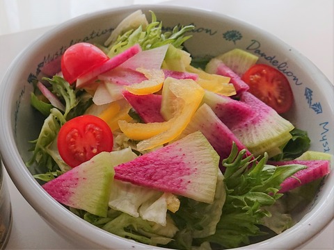 サラダレタスと紅芯大根