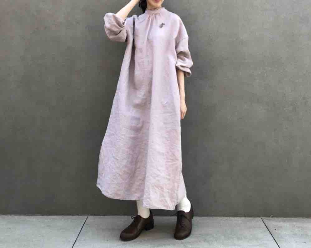 【 開梱 設置?無料 】 リネンスタンドフリルワンピース【最終価格】 - ロングワンピース