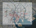 地図上に図面と写真