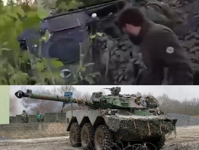 ロシア軍、フランス製のAMX-10RC装輪装甲車を鹵獲か…西側戦車の買い取り価格10万ドル以上の為、落とし穴を掘りまくる！