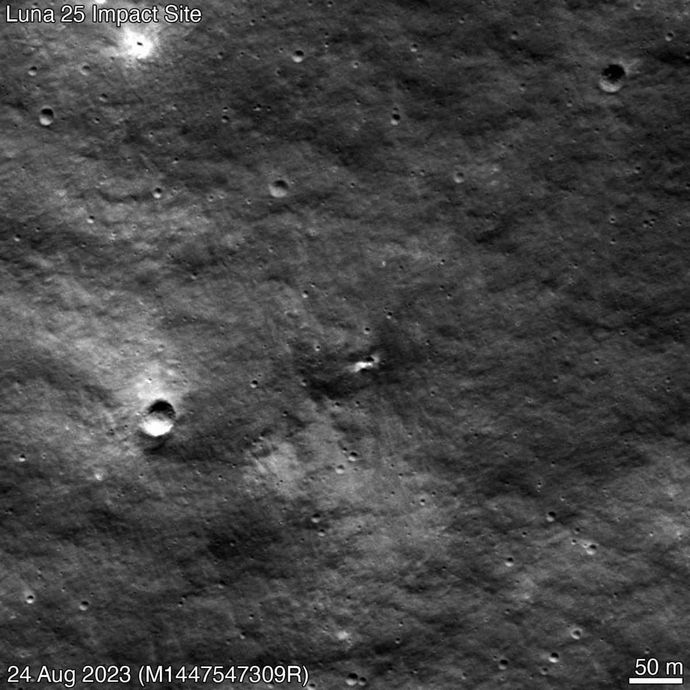 月面に新たなクレーターを発見、ロシア探査機「ルナ25号」衝突で形成か…NASA！