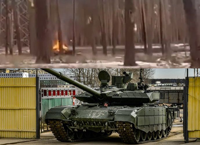 クレミンナ森でプーチン軍のT-90戦車が吹っ飛ぶ！