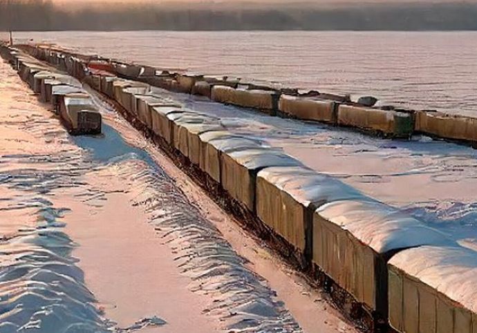 ロシア軍がドネツク州占領地で貨物車両の列30キロを構築…防壁として使用か！