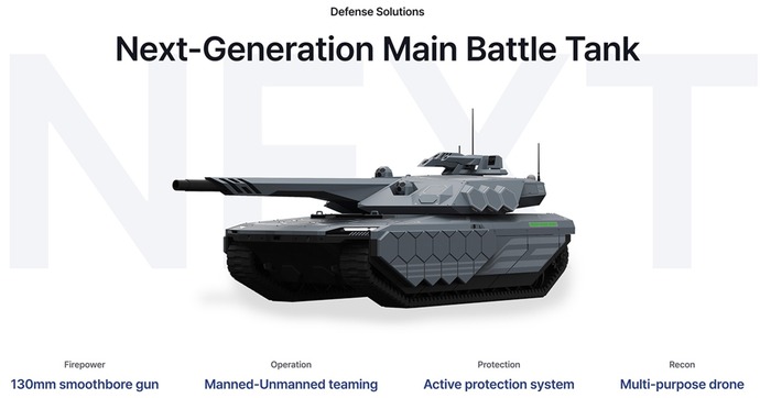 ゲームに出てきそうなデザイン、韓国現代ロテムが次世代戦車を発表…ハニカム構造の装甲や水素燃料電池を搭載！