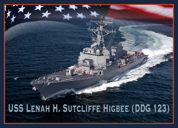 米海軍73隻目のアーレイ・バーク級ミサイル駆逐艦「レナ・サトクリフ・ヒグビー」が就役…　艦名は第1次世界大戦に従軍した女性看護師！