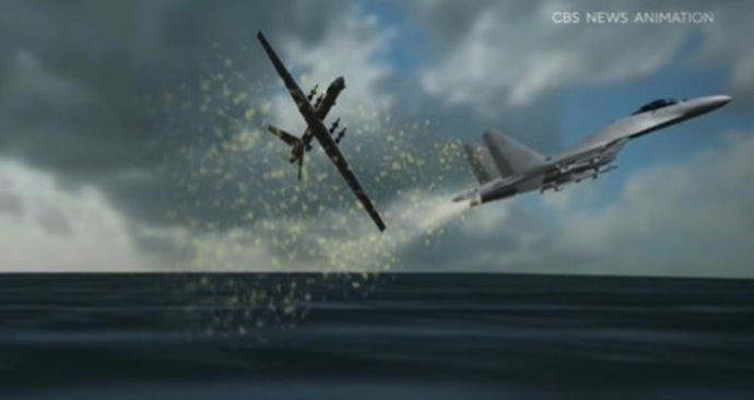 米軍無人偵察機MQ-9、ロシア軍スホイ27戦闘機と黒海上空で衝突し墜落…ロシア側が燃料放出など飛行妨害か！