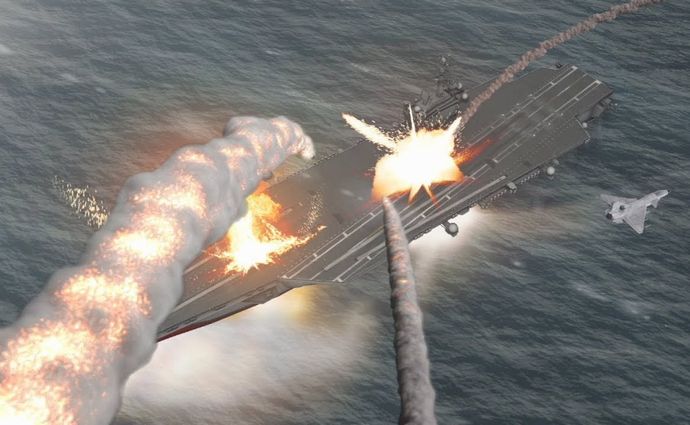 イラン革命防衛隊、米海軍空母「エイブラハム・リンカーン」に4発の弾道ミサイル発射した！