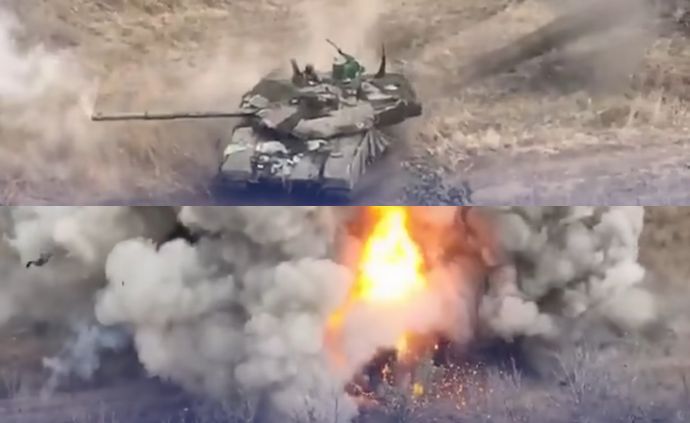 突如炎に包まれ一瞬で鉄屑に…ロシア軍の見かけ倒し最新式戦車「T-90M」の長い断末魔！
