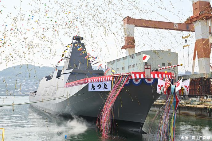 起工から1年で進水、もがみ型護衛艦11番艦「たつた」命名式…由来は海なしの内陸県！