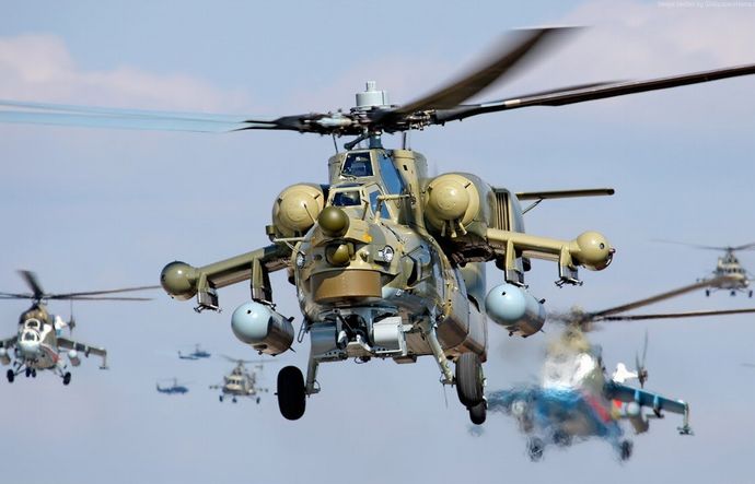 ロシア攻撃ヘリが新型誘導兵器でウクライナ軍を攻撃！