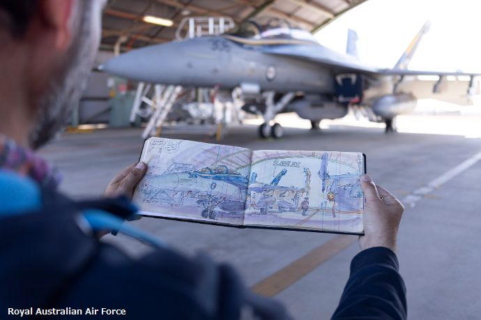フランス航空宇宙軍の公式アーティストが戦闘機や日常生活などの一コマを記録！
