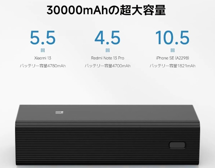 シャオミが「容量30,000mAhで3,780円」もはや怖いくらい低価格の超大容量バッテリーを発売！